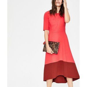 Boden Pop Peony & Conker Wren Pointe Midi Dress Size 10 Worn Once Red